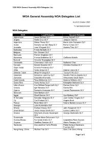2020 WOA General Assembly NOA Delegates List