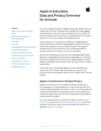 Apple in Education—Data and Privacy Overview for Schools | April 2021 1 Apple School Manager and Managed Apple Ids