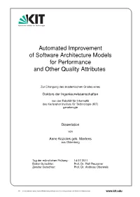 Automated Improvement of Software Architecture Models for Performance and Other Quality Attributes