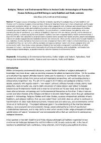 Current and Future Themes of the Religion and Nature in Ancient