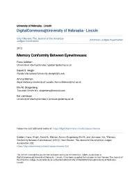 Memory Conformity Between Eyewitnesses