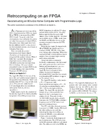 Retrocomputing on an FPGA Reconstructing an 80’S-Era Home Computer with Programmable Logic