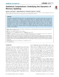 Statistical Computations Underlying the Dynamics of Memory Updating