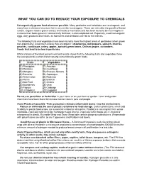 What You Can Do to Reduce Your Exposure to Chemicals