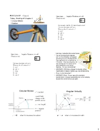 Circular Motion Angular Velocity