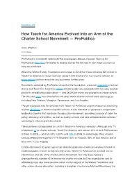 How Teach for America Evolved Into an Arm of the Charter School Movement — Propublica