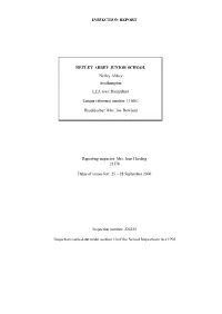INSPECTION REPORT NETLEY ABBEY JUNIOR SCHOOL Netley