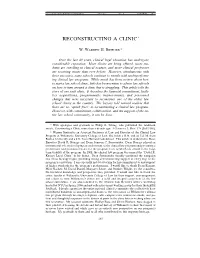 Reconstructing a Clinic 1