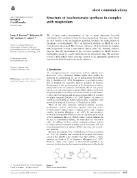 Structure of Isochorismate Synthase in Complex with Magnesium
