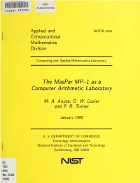 The Maspar MP-1 As a Computer Arithmetic Laboratory