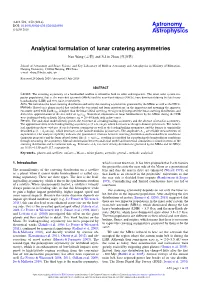 Analytical Formulation of Lunar Cratering Asymmetries Nan Wang (王楠) and Ji-Lin Zhou (周济林)