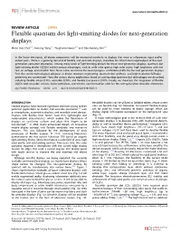 Flexible Quantum Dot Light-Emitting Diodes for Next-Generation Displays
