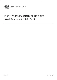 HM Treasury Annual Report and Accounts 2010-11
