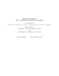 Lecture Notes on the K-Theory of Operator Algebras