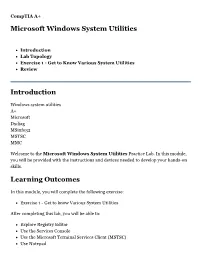 Microsoft Windows System Utilities