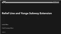 Relief Line and Yonge Subway Extension