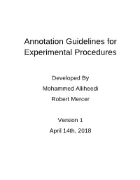 Annotation Guidelines for Experimental Procedures