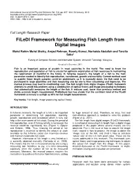 Filedi Framework for Measuring Fish Length from Digital Images