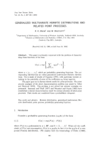Generalized Multivariate Hermite Distributions and Related Point Processes