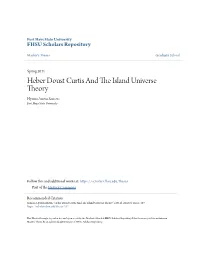 Heber Doust Curtis and the Island Universe Theory