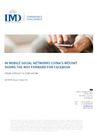 In Mobile Social Networks China's Wechat Shows The