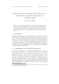 Language Choice in Scientific Writing: the Case of Mathematics At