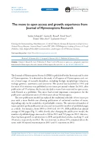 The Move to Open Access and Growth: Experience from Journal of Hymenoptera Research