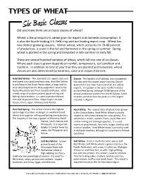 TYPES of WHEAT Six Basic Classes Did You Know There Are Six Basic Classes of Wheat?