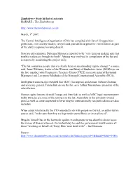 Zimbabwe - State Hit List of Activists HARARE - the Zimbabwean
