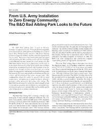 From U.S. Army Installation to Zero Energy Community: the B&O Bad