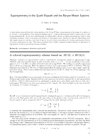 Supersymmetry in the Quark-Diquark and the Baryon-Meson Systems