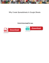 Why Create Spreadsheets in Google Sheets