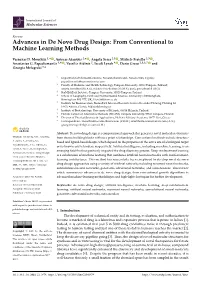 Advances in De Novo Drug Design: from Conventional to Machine Learning Methods
