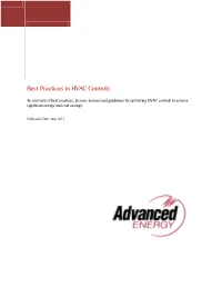 Best Practices in HVAC Controls