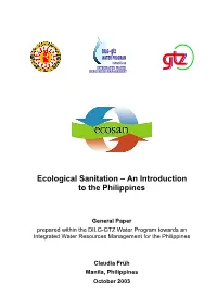 Ecological Sanitation – an Introduction to the Philippines