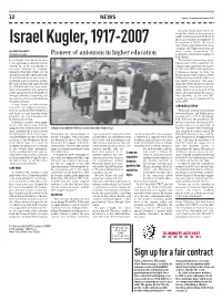 Israel Kugler, 1917-2007 to Organize at CUNY