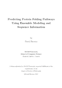 Predicting Protein Folding Pathways Using Ensemble Modeling and Sequence Information