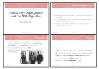 Public-Key Cryptography and the RSA Algorithm