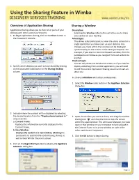 Using the Sharing Feature in Wimba