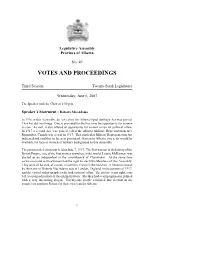 Votes and Proceedings