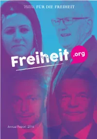 Annual Report 2016 Friedrich Naumann Foundation for Freedom Annual Report 2016 Annual Report Annual Report 2016