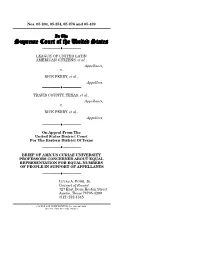 Brief of Amicus Curiae University Professors Concerned About Equal Representation for Equal Numbers of People in Support of Appellants ------♦