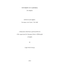 Caricature in the Novel, 1740-1840 a Dissertation Submitted in Part