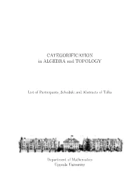 CATEGORIFICATION in ALGEBRA and TOPOLOGY