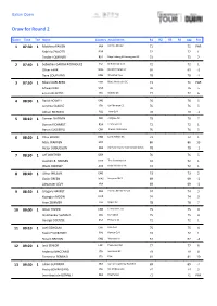 Draw for Round 2