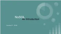 Introduction to Nosql