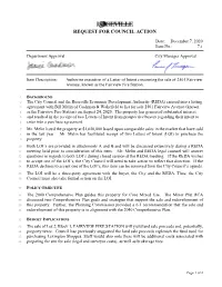 REQUEST for COUNCIL ACTION and ATTACHMENTS.Pdf