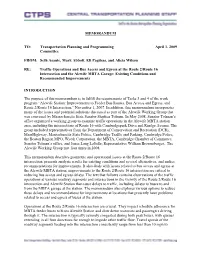 Traffic Operations and Bus Access and Egress at the Route 2/Route 16 Intersection and the Alewife MBTA Garage: Existing Conditions and Recommended Improvements
