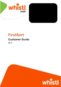 Whistl Firstsort Customer Guide/February 2021 V1.1