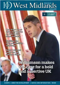 Williamson Makes the Case for a Bold and Assertive UK